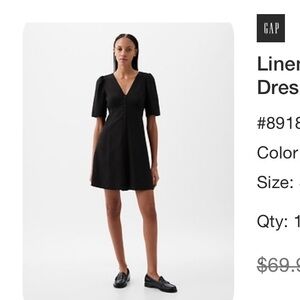 Gap Linen-Blend Button Mini Dress